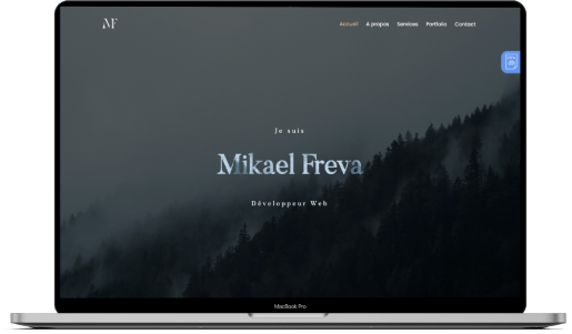 Image réprésentant le mockup du site en format ordinateur portable | Mikael Freva, Web designer & Developpeur Web Freelance à Cannes, Le Cannet