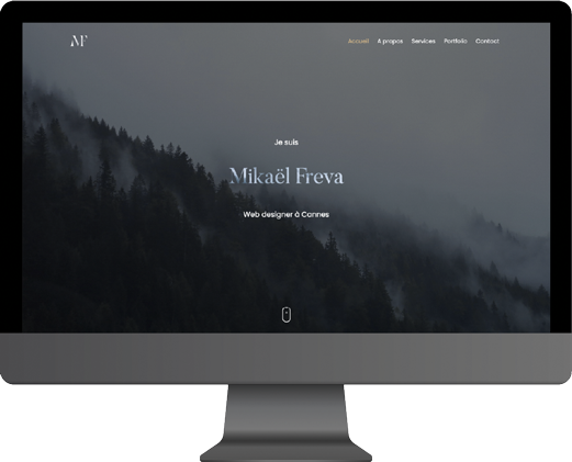 Image réprésentant le mockup du site en format pc fixe | Mikael Freva, Web designer & Developpeur Web Freelance à Cannes, Le Cannet